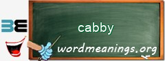 WordMeaning blackboard for cabby